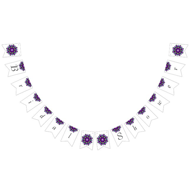 Bandeirinha Chá de noiva. Mandala em roxo (Todos)