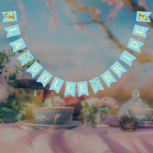 Bandeirinha Chá de panela azul La Dolce Bride Lemons Italiano