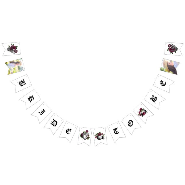 Bandeirinha Chá de panela Gótico Floral Burgundy Whimsical (Todos)