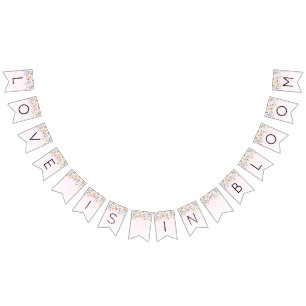 Bandeirinha Chá de panela rosa embebido elegante