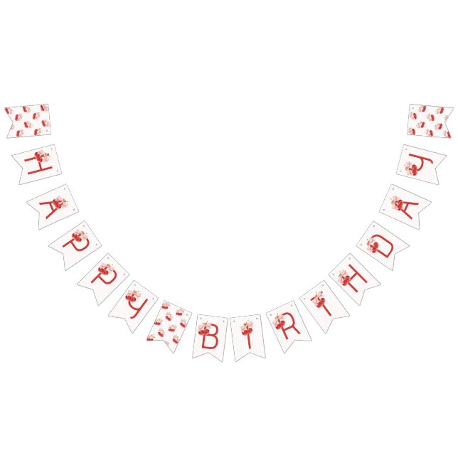 Bandeirinha Cherry 1st Birthday Party Banner (Todos)