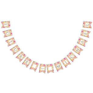 Bandeirinha Chic Boho Floral Future Sra. Chá de panela