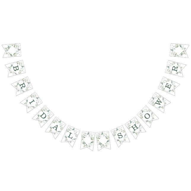 Bandeirinha Chuva de Noiva Botânica de Eucalipto Moderno (Todos)