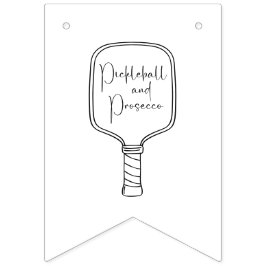 Bandeirinha Chuva de Noiva de Pickleball e Prosecco com Rótulo