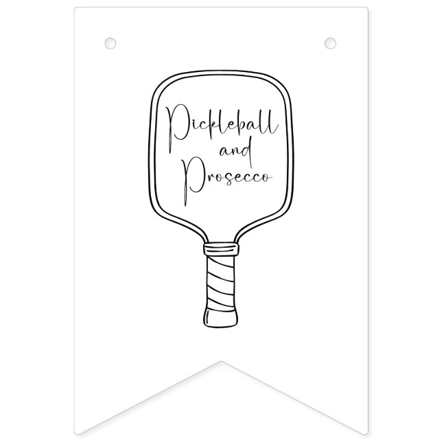 Bandeirinha Chuva de Noiva de Pickleball e Prosecco com Rótulo (Oitava Bandeira)