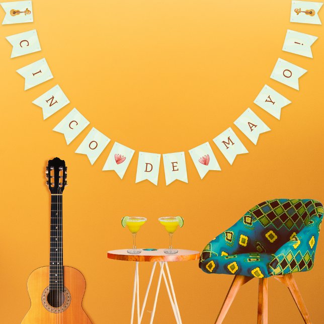 Bandeirinha Cinco de Mayo, divertido e colorido (Criador carregado)