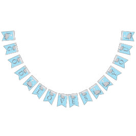 Bandeirinha Cinzas brancas 🐘 Elefante Bebê - Batismo