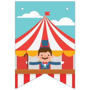 Bandeirinha Circo Ringmaster. Circo está vindo para a cidade!