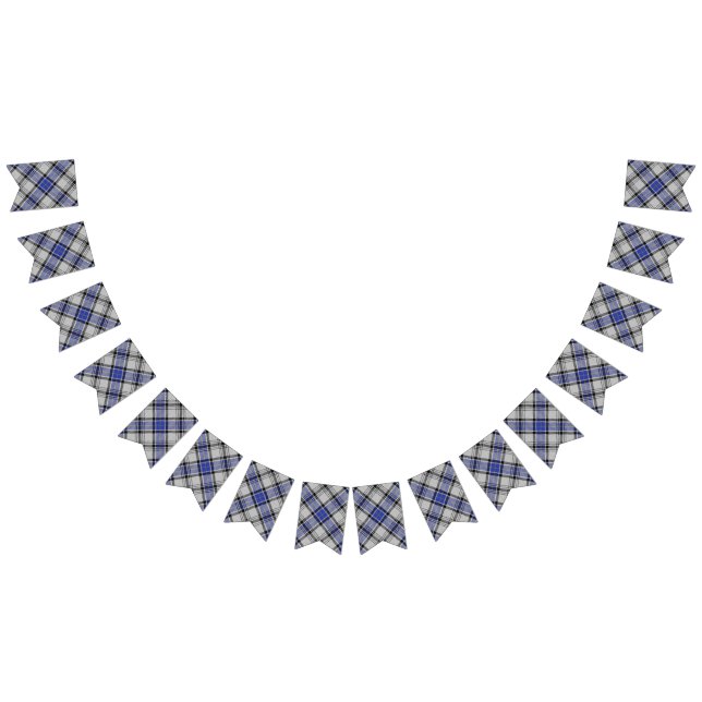 Bandeirinha Clã Tartan branco & azul de Hannay (Todos)