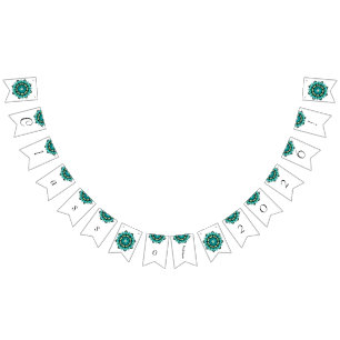 Bandeirinha Classe de 2026! Mandala em aqua