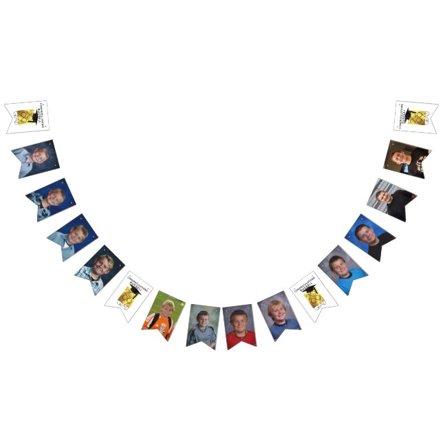 Bandeirinha Classe de Colagem de Fotos de Graduação Dourada Pr (Todos)