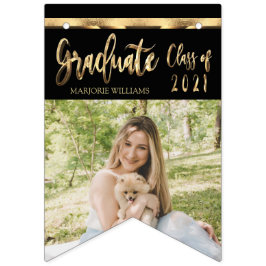 Bandeirinha Classe de Script Preto e Dourado da Graduação 2021