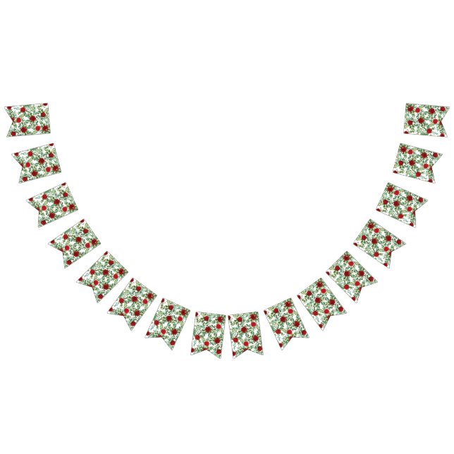 Bandeirinha Clássico Elegante de Casamento de rosa vermelha (Todos)