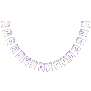 Bandeirinha Cloud Nine Happy Birthday Banner - Aquarela Passad