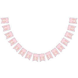 Bandeirinha Coelhinho de Pastel Doce & Grinalda Floral Bandeir