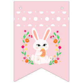Bandeirinha Coelhinho de Pastel Doce & Grinalda Floral Bandeir