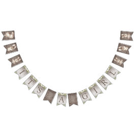 Bandeirinha Coelho Russo Coelho Marrom e Chá de fraldas Branco