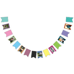 Bandeirinha Colar de Fotos Divertido com Pontos Customizável p