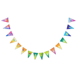 Bandeirinha Colorful Bird Bunting Penant Banner