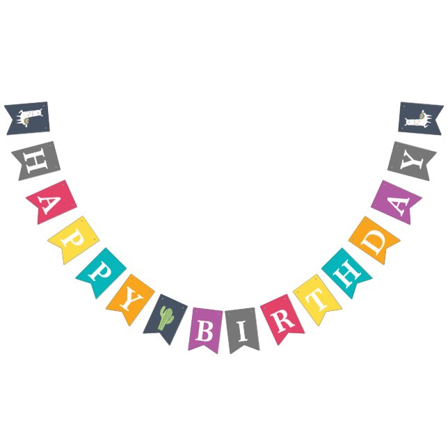 Bandeirinha Colorida Festa de aniversário de Diversão Cactus L (Todos)