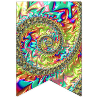 Bandeirinha Colorido Ousado Vibrante Groovy Trippy Fractal Esp
