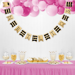 Bandeirinha Congratulations Modern Gold Graduation Party