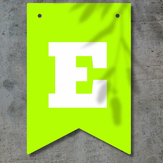 Bandeirinha Cor Neon Lima e Branco | Personalize  (Criador carregado)