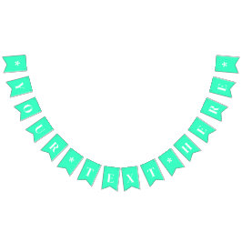 Bandeirinha Cor Sólida Verde Teal Neon Personalizado