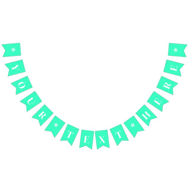 Bandeirinha Cor Sólida Verde Teal Neon Personalizado (Todos)