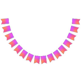 Bandeirinha Cor Tropical Laranja, Rosa, Roxo