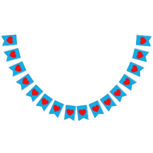 Bandeirinha Coração Vermelho Pulsa Céu Azul