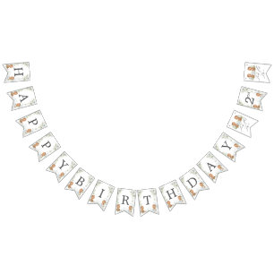 Bandeirinha Corantes de ursos de ursinho, segundo aniversário