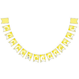 Bandeirinha Cores d'água Girassol com primeiro aniversario de 