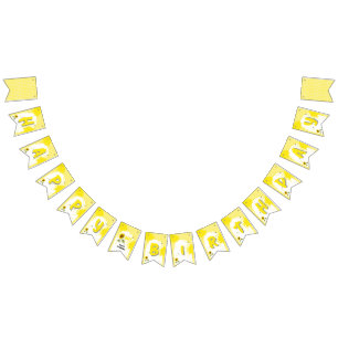 Bandeirinha Cores d'água Girassol com primeiro aniversario de