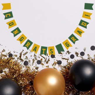 Bandeirinha Cores Escolares Verde e Dourado Graduação