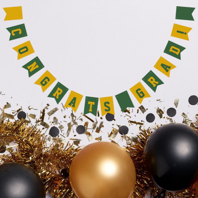 Bandeirinha Cores Escolares Verde e Dourado Graduação (In Situ)
