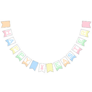 Bandeirinha Cores Pastel do felz pascoa