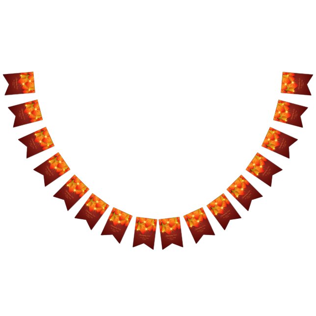 Bandeirinha Correspondência Ação de Graças Laranja Nome Ano (Todos)