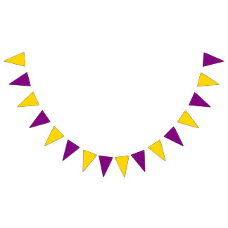 Bandeirinha CORTE: Triangular - Dourado e roxo