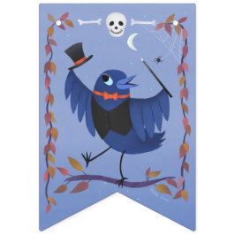 Bandeirinha Corvo de Halloween Lua Azul