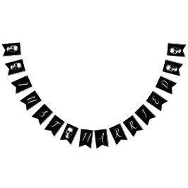 Bandeirinha Couro de Casamento de Halloween Gothic