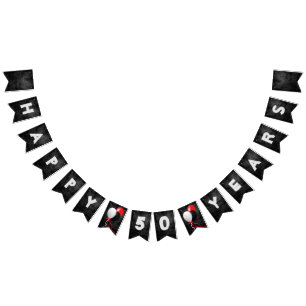 Bandeirinha couro e festa de aniversário pretos dos balões