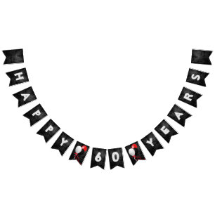 Bandeirinha couro e festa de aniversário pretos dos balões