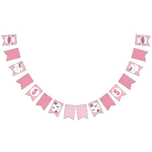 Bandeirinha Criança de caranguejo rosa-branca Aniversário