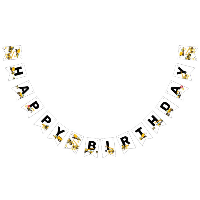 Bandeirinha Crianças de Construção Feliz Festa de Aniversário (Todos)