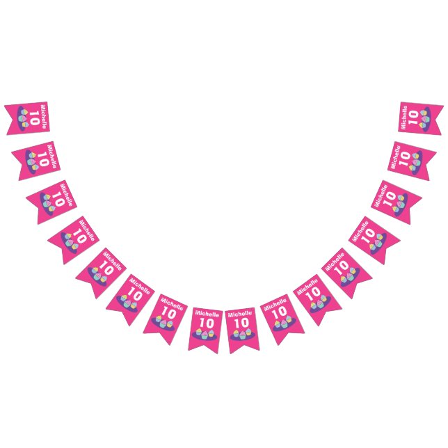 Bandeirinha Cupcake do costume de Festa de aniversário da cria (Todos)