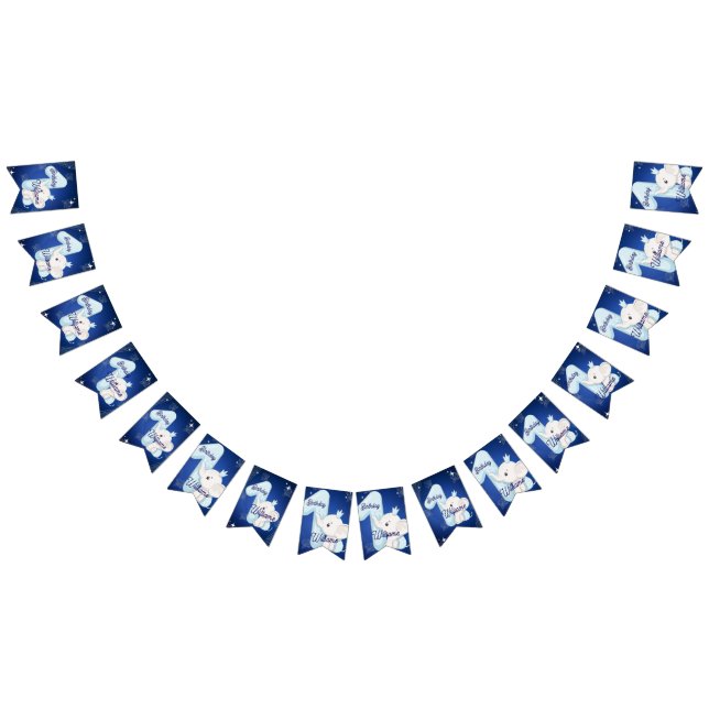 Bandeirinha Cute Baby Elephant First Birthday (Todos)