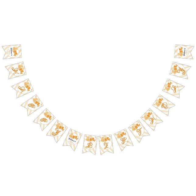 Bandeirinha Cute Fat Orange Cat 1st Birthday (Todos)