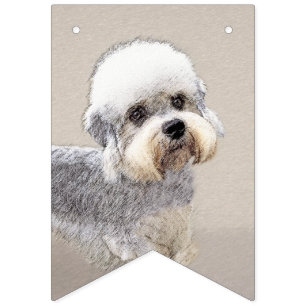 Bandeirinha Dandie Dinmont Terrier pintando pintura original d