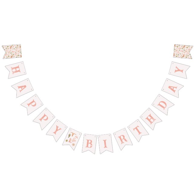 Bandeirinha Decado de Festa de Aniversário da Garota Rosa (Todos)